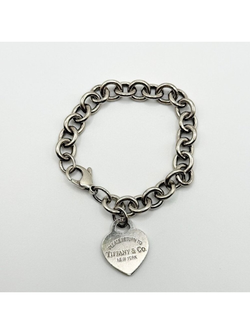Tiffany & Co. Heart Tag Charm Bracelet Sterling Silver 925
